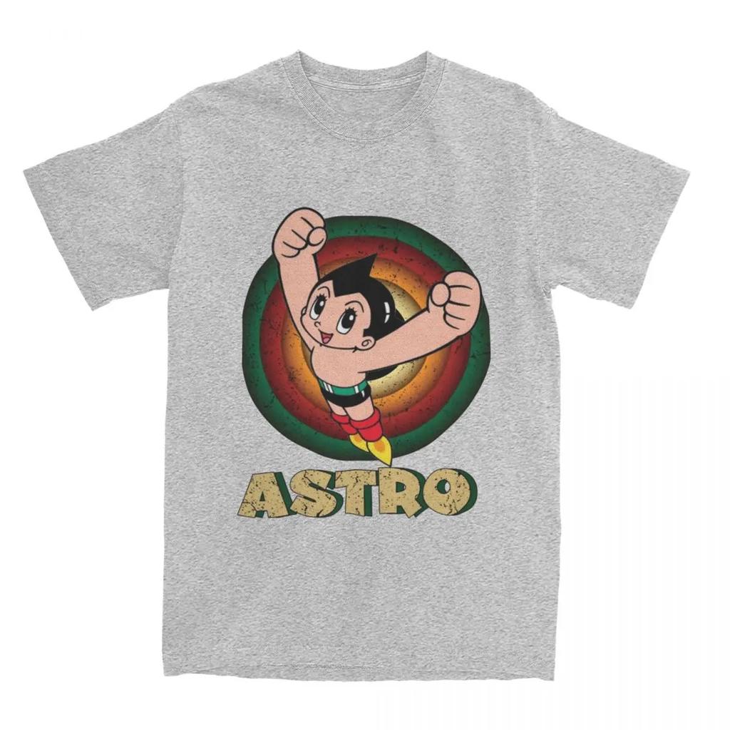 Astro Boy Vintage Anime Astroboy T-Shirts Men Novelty 100% Cotton Tees Crewneck Short Sleeve T Shirt Plus Size Clothing
