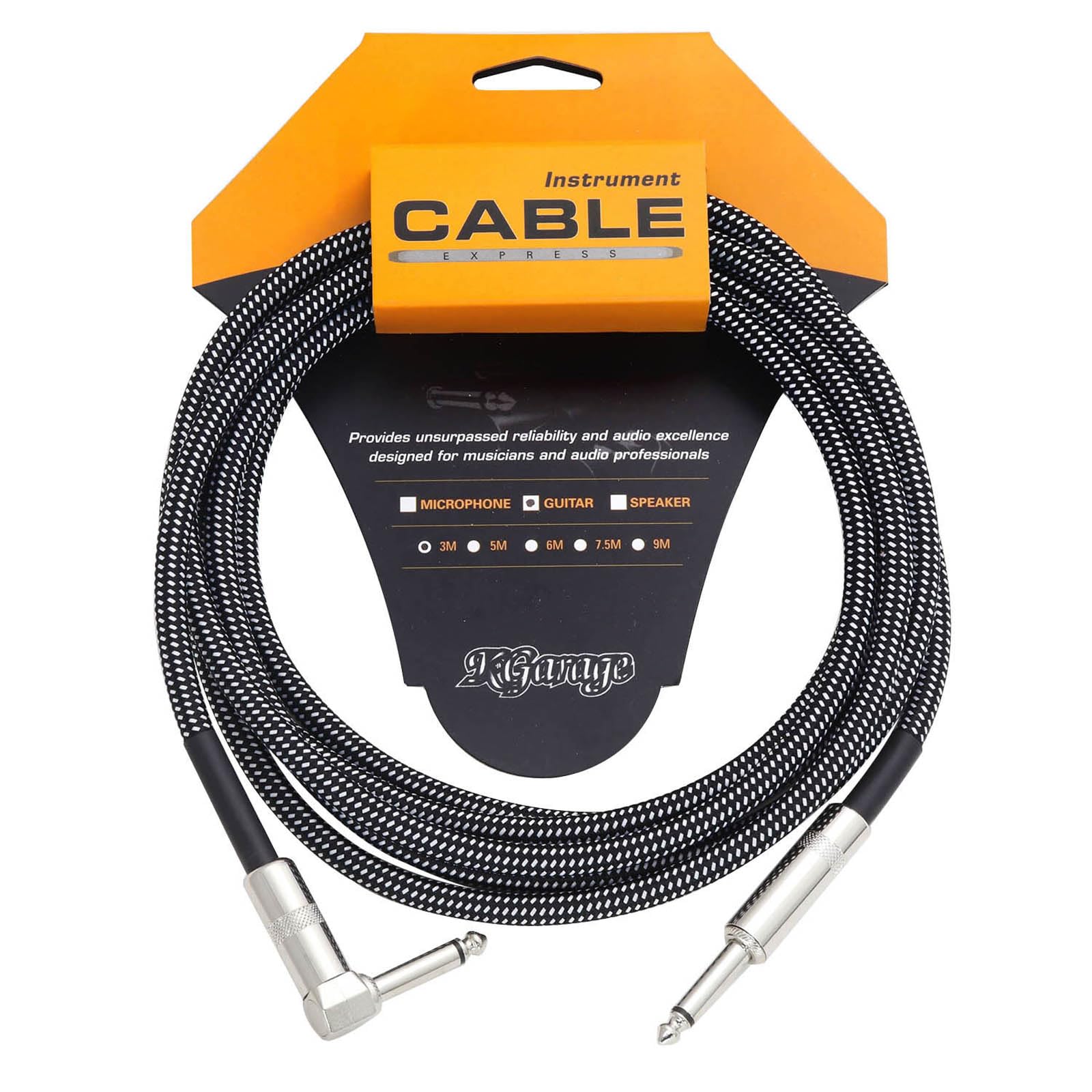 

Kikutani K-GARAGE Guitar Shielded Cable, Fabric Jacket, SXL, 3m, FGCL-3, BlackWhite