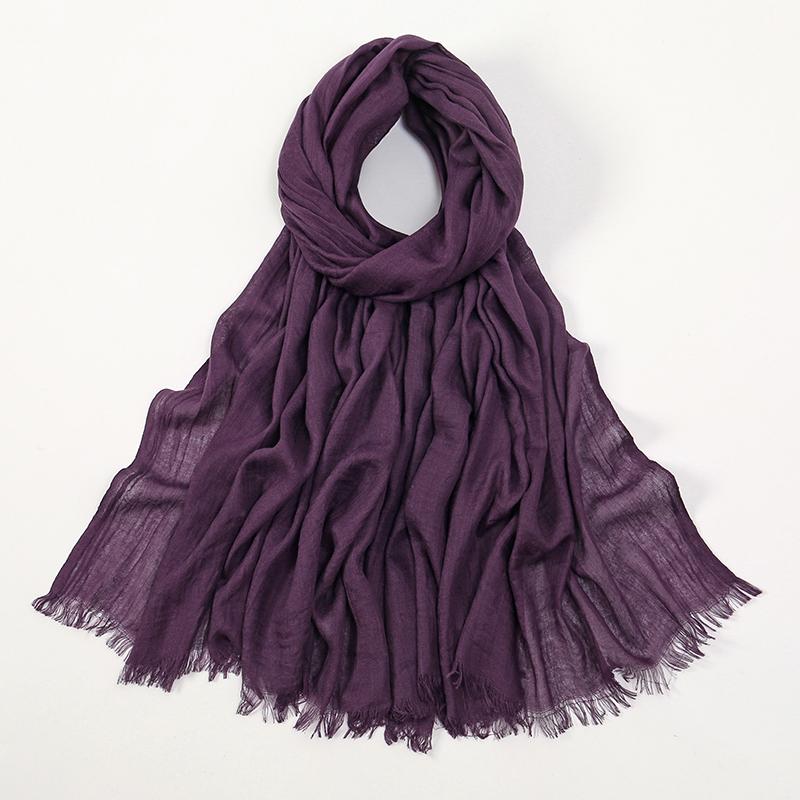 Large Size Cotton Feeling Scarf Women Plain Foulard Femme Luxury Hijab Long Bandana Evening Party Dress Shawls and Wraps