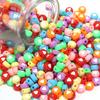 100Pcs/Lot Flat Round Acrylic Beads Colorful Heart Loose Spacer Bead for Jewelry Making Handmade DIY Bracelet Necklace Accessory