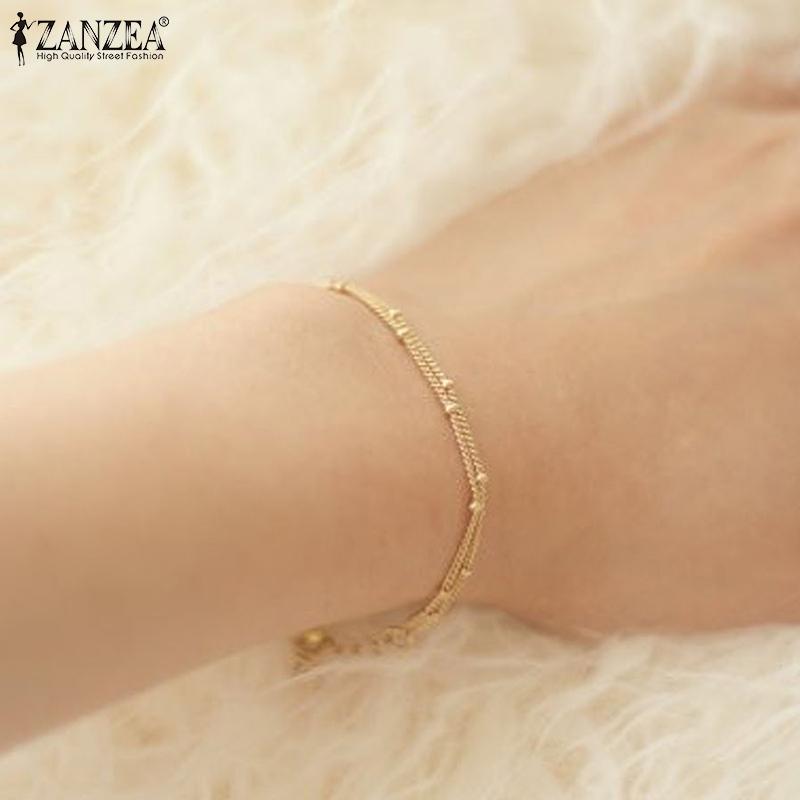 Frauen Party Urlaub Mode Chic Armband Schmuck Plain Armreif Gold Silber Kette Ornament