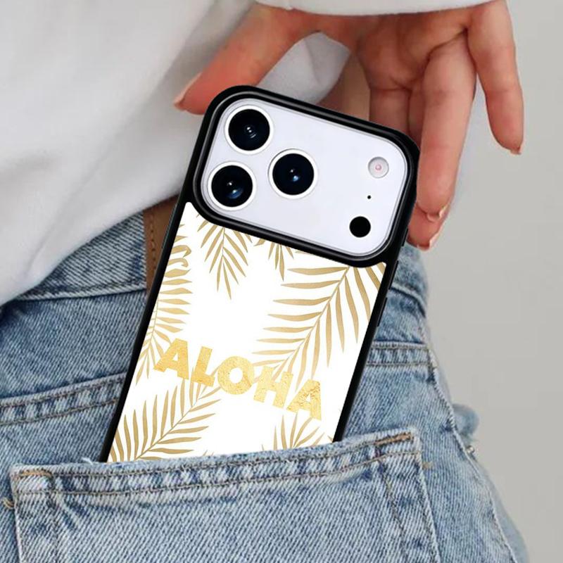 Aloha Hawaii Hawaiian Beach Palms Phone Case for iPhone 16e 15 14 13 12 17 Pro Max Plus Air 17pro Cover Coque
