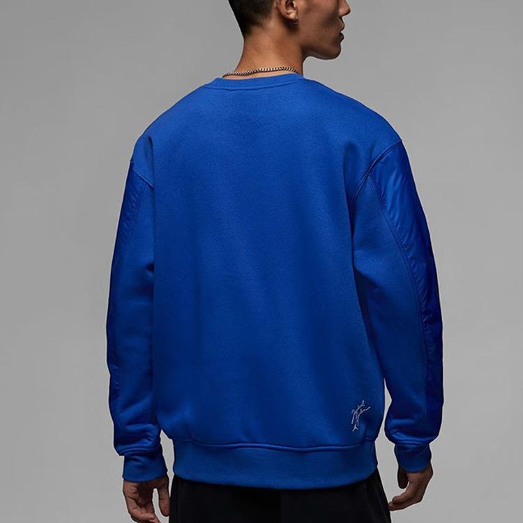 Jordan Letter Logo Print Fleece Sports Casual Sweatshirt Men Tops Blue DV7589-480