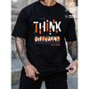 European Sizes Men'S Motivational "for Different" Graphic T-Shirt - Black with Orange Lettering - Soft Everyday Casual Tee - Machine Washable