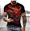 Dragon 3D printed T-shirt men's and women's casual fashion streetwear oversized short-sleeved T-shirt Harajuku children