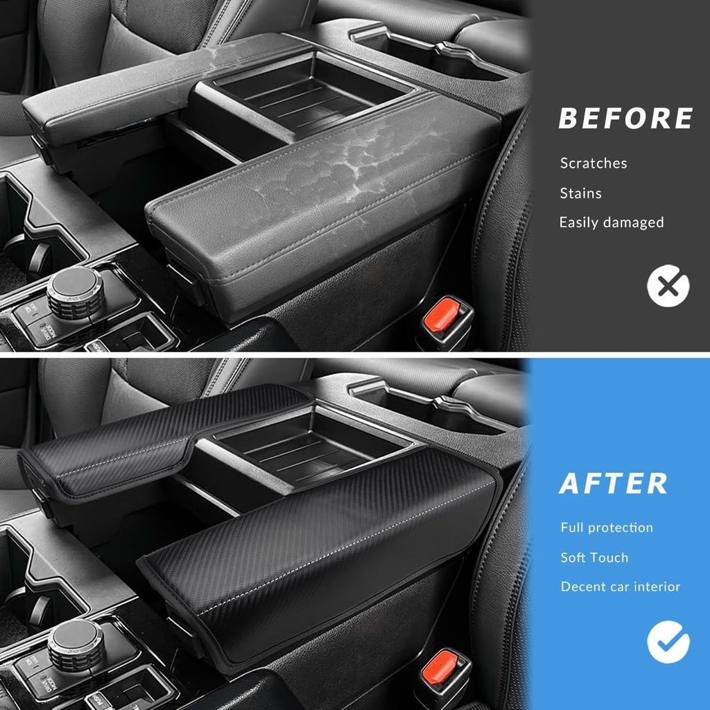 INTGET Center Console Cover for 2022 2023 2024 Toyota Tundra Accessories Leather Middle Armrest Cover Car Console Lid Protector for 2023 2024 Toyota