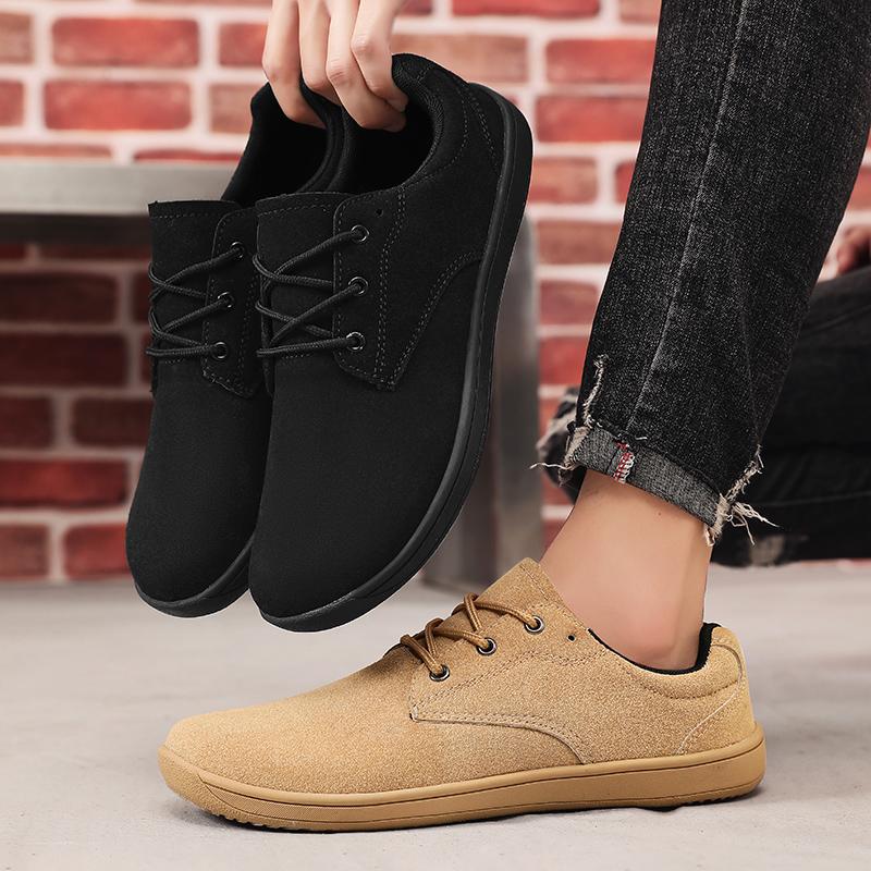 Fashion Men's Minimalist Shoes, Wide Toe Barefoot Loafers, Suede Casual Shoes Lightweight Walking Shoes, Cowboy Boots Man Designer 2025