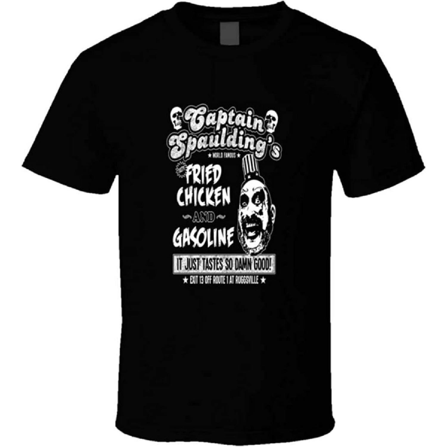 NJUDE Captain Spaulding s Fried Chicken and Gasoline Devil s t-Shirt, Black, 3X-Large S