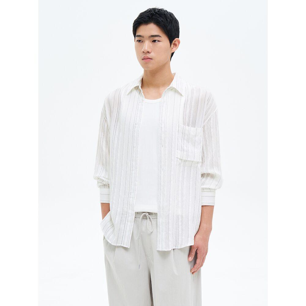8Seconds Striped Oversized Shirt Ivory Ivory/M