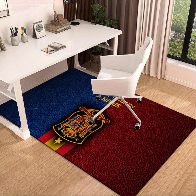 Spanien FC Wappen Bedruckter Teppich für Büro, Stuhlunterlage, Dekorativer Teppich Bodenmatte, Große Größe Fan Geschenke Weihnachtsgeschenke