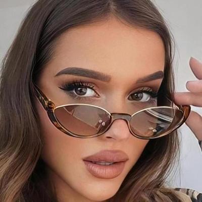 Óculos de Sol Meia Armação Estilo Gatinho Retrô: Tendência da Moda Europeia e Americana Estilo Feminino