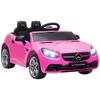 Dětské elektrické auto Licencované Mercedes SLC 300 12V Maximální rychlost 5 km/h Zvukové a světelné efekty Dálkové ovládání Růžová
