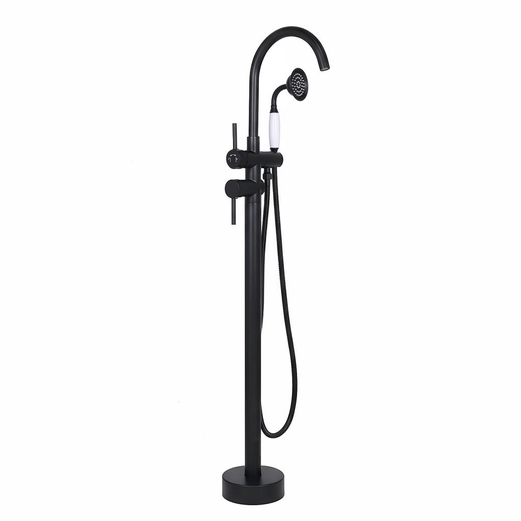 Freestanding Bathtub Faucet Tub Filler Faucets Chrome Floor Mounted Brass Bathroom Faucets with Handheld Shower