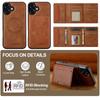 For iPhone 16 Plus Magnetic Phone Case Leather Back Cover with Detachable Card Holder