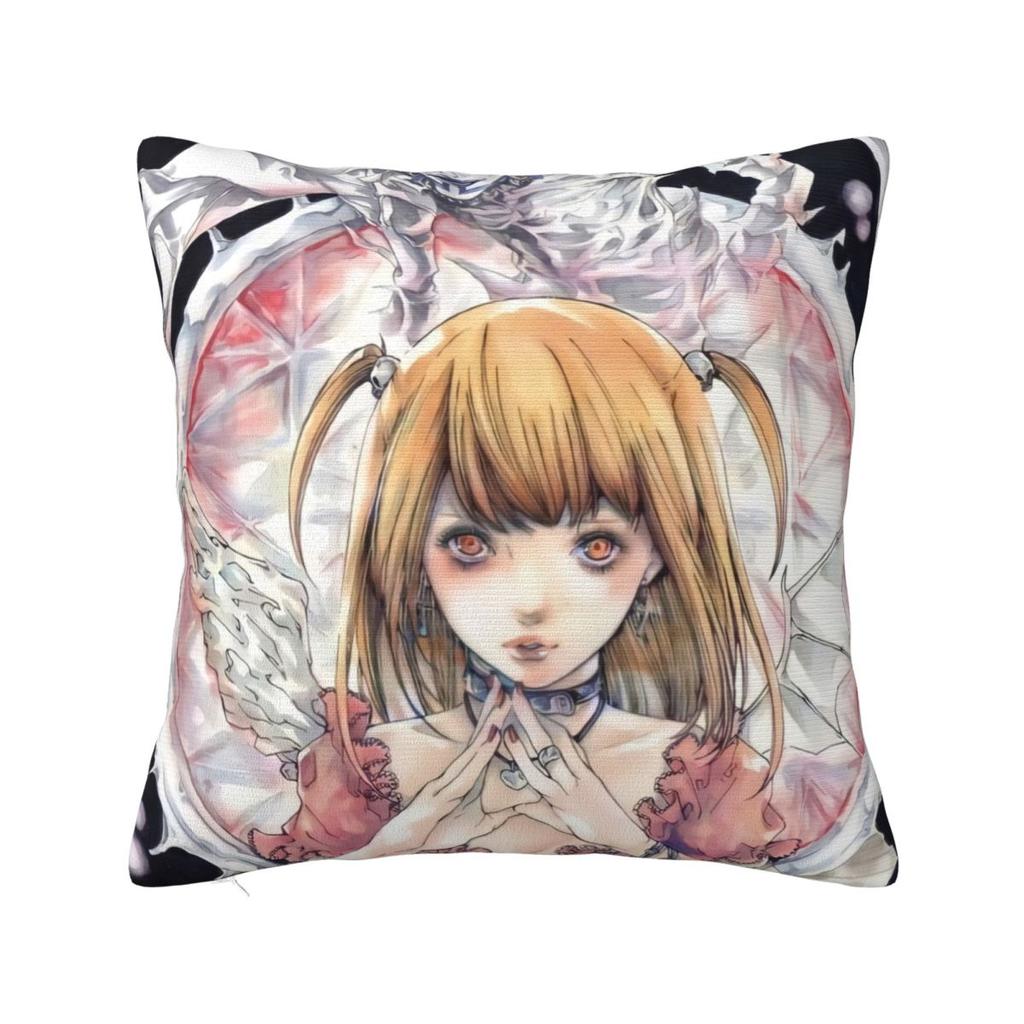Death Note Manga Square Pillow Cases Anime Light Yagami Cushion Covers Zippered Decorative Pillowcase for Living Room 45x45cm