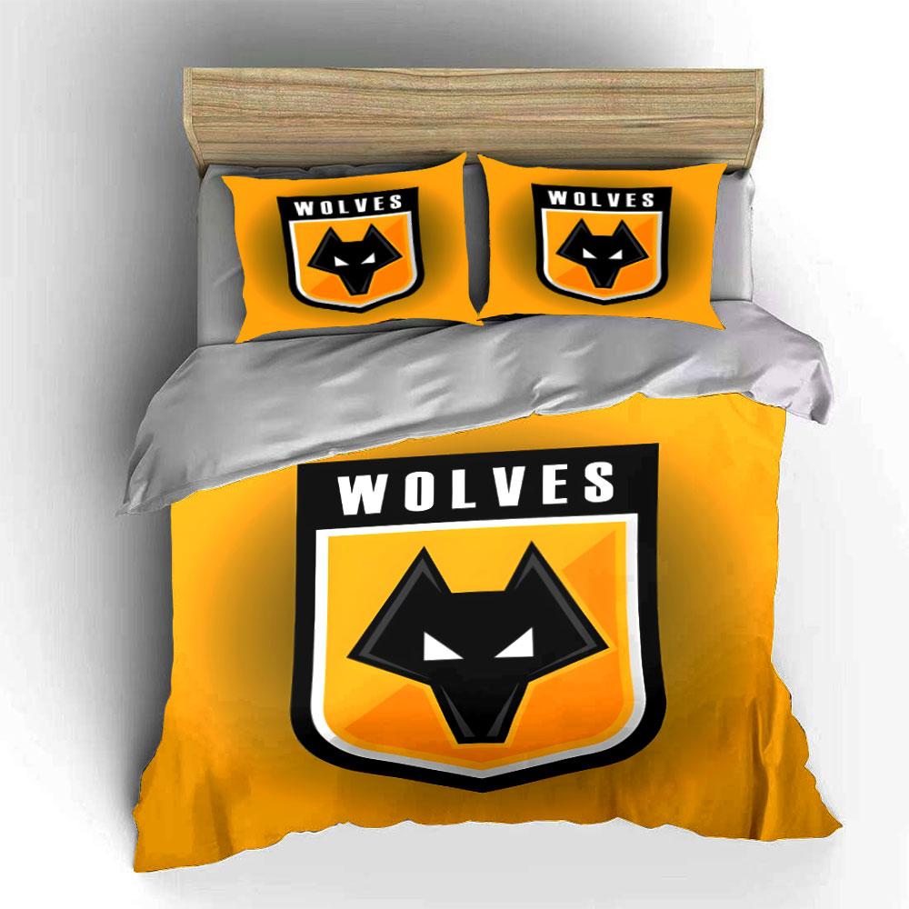 Wolf Logo with "Wolves". Bedding Sets Duvet Cover Sets Duvet Covers Pillowcases(1 * Duvet Cover 2 * Pillowcases, Without Duvet Insert)