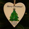 Wishing You Lots of Love And Happiness Sea Glass Ornament Handcrafted Round/Heart-Shaped Sea Glass Keepsake Christmas Tree Hanging Ornament