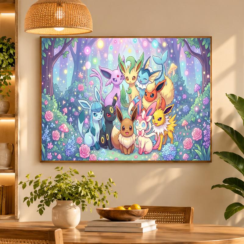 5D Diamond Painting Eevee Evolutions DIY Full Drill Diamond Art Kit Home Decoration