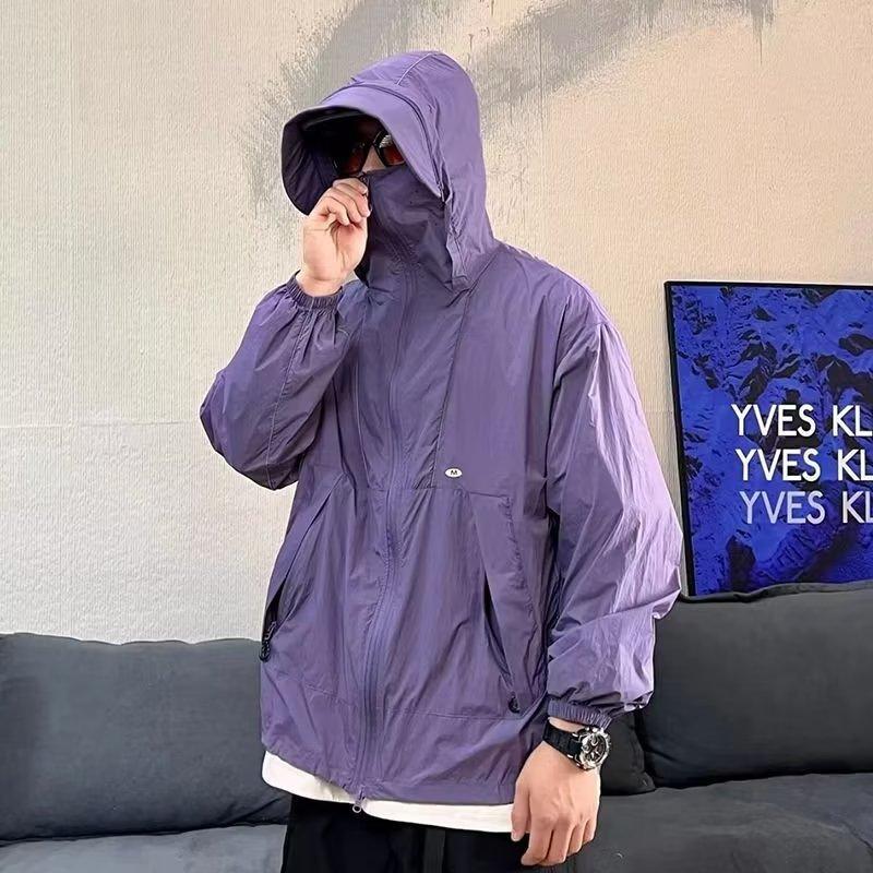 

Summer Ice Resistant Sun Protection Clothing Large Size Loose Hooded Jacket Lightweight And Portable XXL фіолетовий