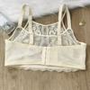 Anti-sagging Underwear for Women Mesh Flower Lace Thin Bra Comfortable Wireless Deep V Bra  Girls