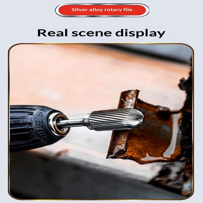 Tungsten Carbide Rotary File Burr Style C Ball Nose Cylinder 6Mm 1/4 Shank Mould Carving Tools Single Cut Milling Cutter