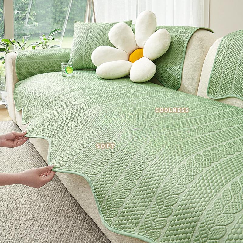 Ice Silk Sofa Cover for Living Room Non-slip Sofa Towel for Summer 2023 New Modern Simplesolid Color Sofa Cover Backrest Cover