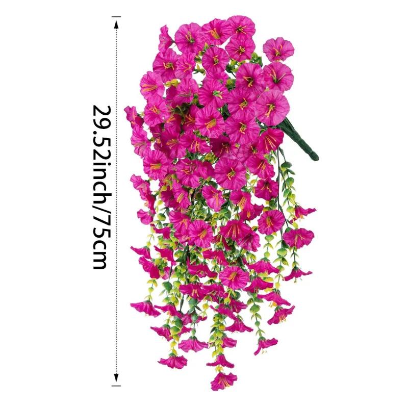

Top Quality Durable Artificial Morning Glory Hanging Flowers Resistant Fake Garland for Home Garden Wedding Outdoor Party Decor