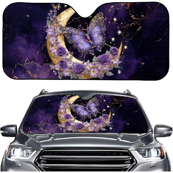 Talayituse Funny Family Dogs Print Windshield Sunshade for Car SUV Truck Foldable Uv Ray Reflector Front Window Sun Shade Visor Shield Cover