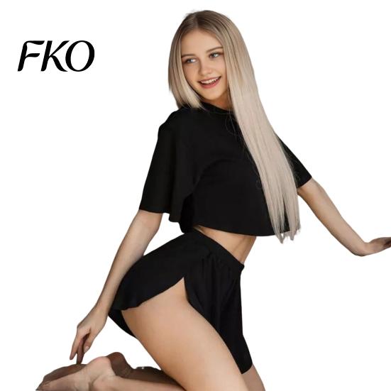 Summer Sleepwear Women Women's 2 Piece Pajama Sets, Soft Short Sleeve Top Cotton Set And Shorts Sleepwear, Crew Neck Pjs Lounge