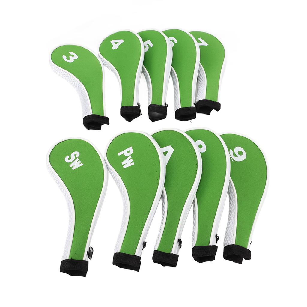 10 Pcs Golf Iron Head Cover Set with Zipper Golf Club Headcovers Fits Most Clubs Protective Golf Head Covers
