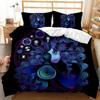 Twelve Constellations Duvet Cover Set King Size Mystery Black Background 3D Printed for Kids Teen Adult Polyester Bedding Set