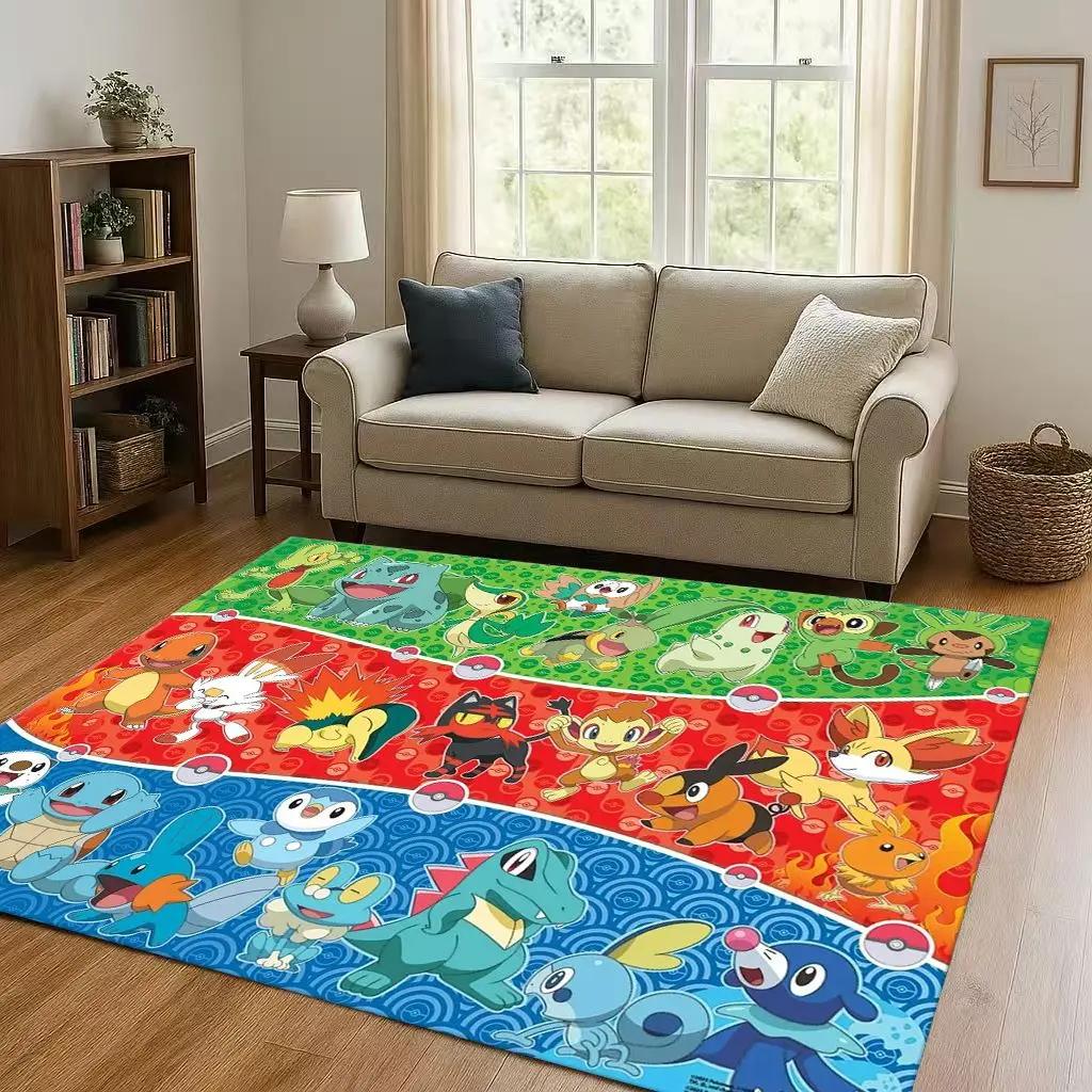 2026 Pokemon Pikachu Cartoon Christmas Living Room Non-Slip Area Rug Carpet For Bedroom Playroom Sofa,Home Decor Doormat