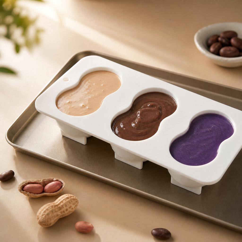Silicone Peanut Shape Mousse Cake Mold 8 Inch Flexible Non Stick Baking Mold Heat Resistant Easy Release for Pastry Dessert Making