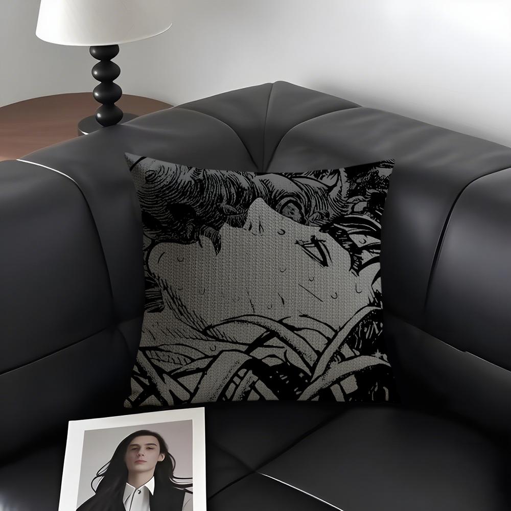 

BBerserk Comic Cushion Cover Natural Linen Organic Fabric DoubleSided Printing Sofa Home Decor Gift Pillow Case 30x30cm