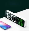 Digital Display LED Wall Clock Two Sets of Alarm Clocks on The Table