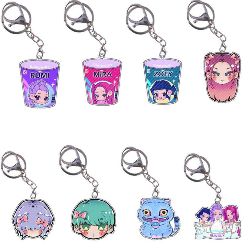 Acrylic Keychain KPop Demon Hunters Rumi Mira Zoey Jinu Baby Saja Celine Bobby Cartoon Anime Characters Gift Pendant Decoration