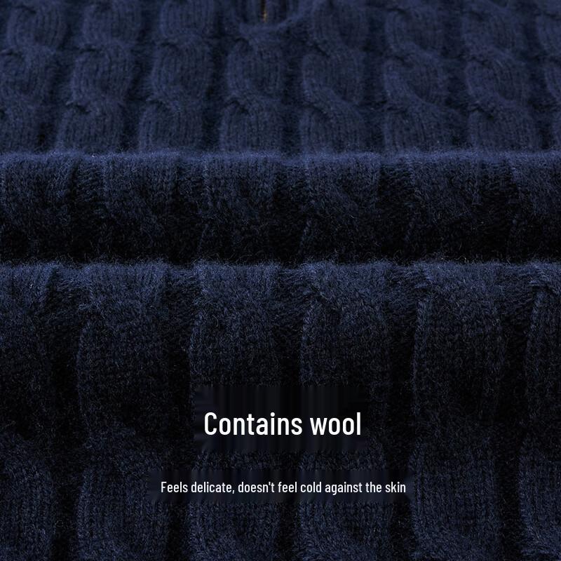 Giovanni Valentino Women's Cable Knit Half-Open Collar Wool Sweater