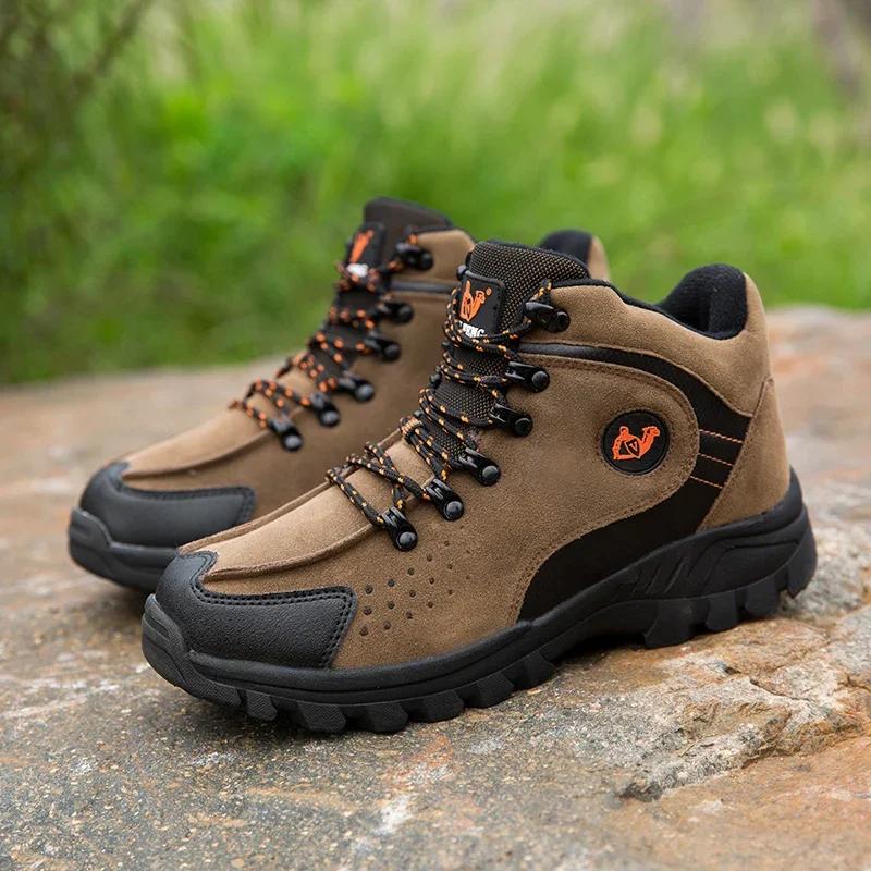 Fashion Brand Winter Snow Boots Warm Plush Men's Boots Outdoor Non-slip Hiking Boots Waterproof Men's Ankle Boots Walking Boots Size 47