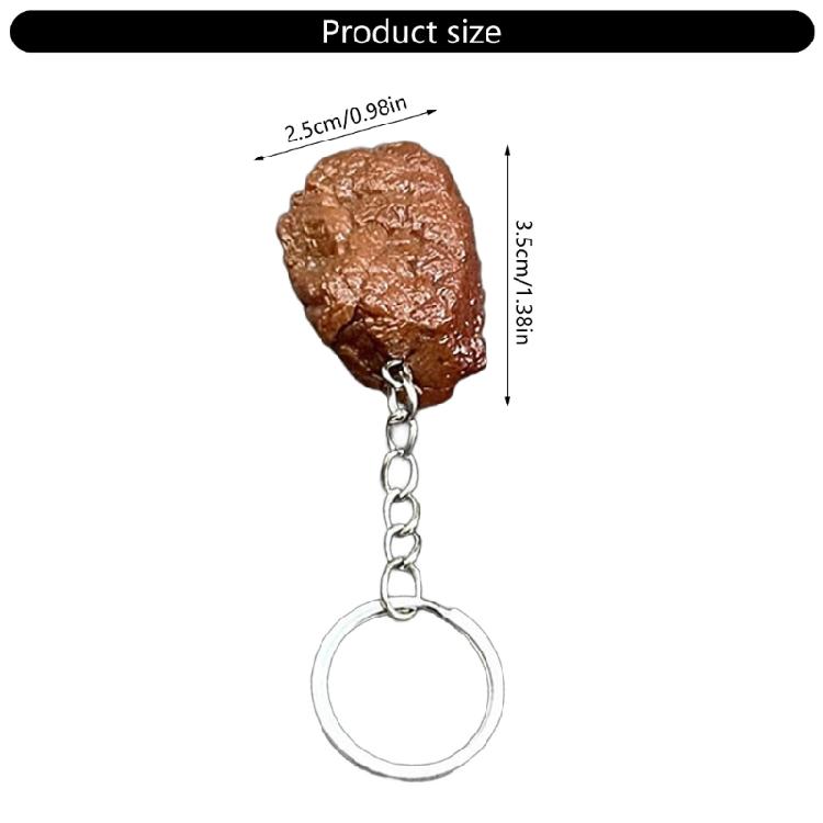 Pack of 6Pcs Artificial Steak Keychain Key Holder Bag Charm For Key Organization and Backpacks Keychain Accessories