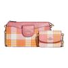 Poppy 21 Color Block Plaid Chain Crossbody Bag Small Women Bags Toffee-Pink Gold C8682-IMTVT