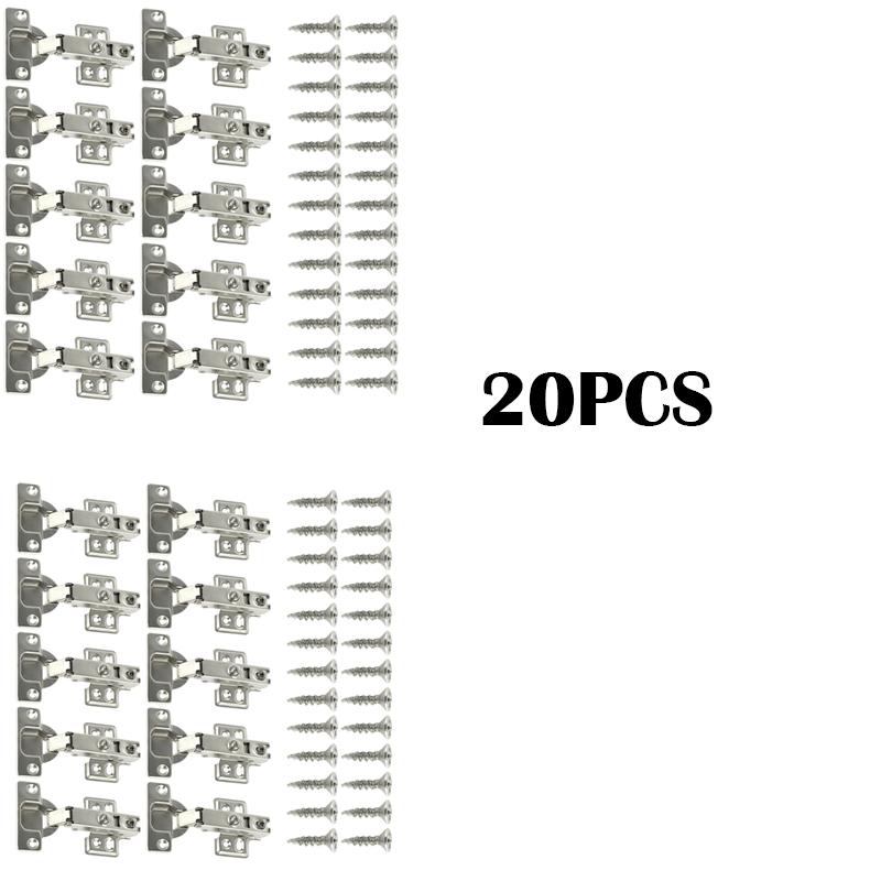 10/20Pcs 95°-105° Steel Cabinet Hinges No-Drilling HoleHydraulic Buffer Hinge Kitchen Cabinet Cupboard Hinges Furniture Hardware