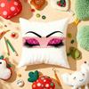 Sexy Women Eyelash Cushion Cover Soft Short Plush DoubleSided Printing Home Decor Machine Washable Pillow Case Gift