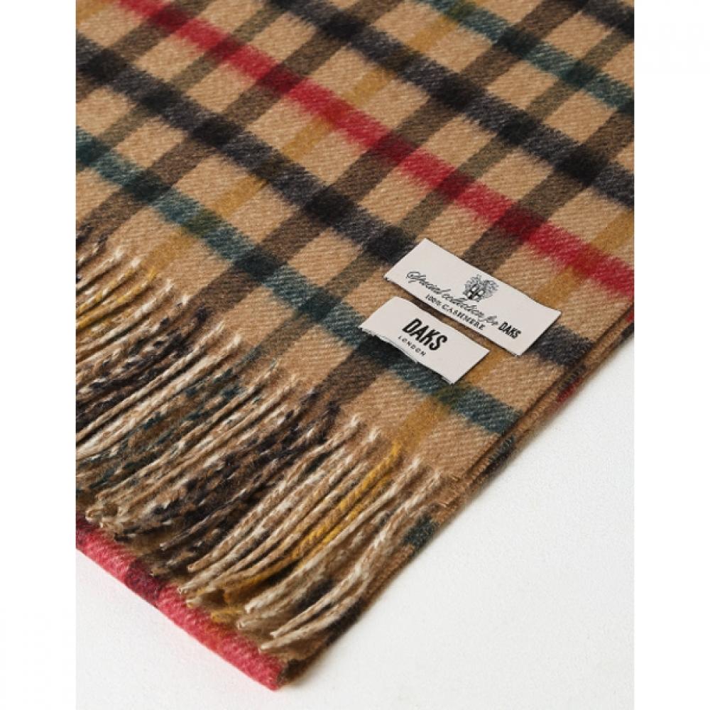 Daks Unisex Reversible Cashmere 100  Brown Check Muffler Dcmu6f860w2
