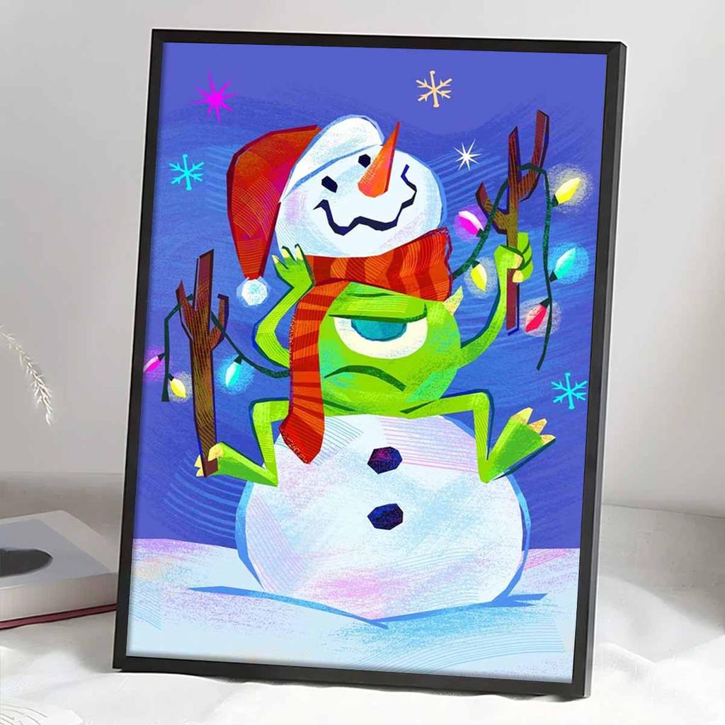 5D Diy Diamond Painting The Snowman and The Big-eyed Boy Full Drill Rhinestones Mosaic Embroidery Handmade Products Home Decor Gift