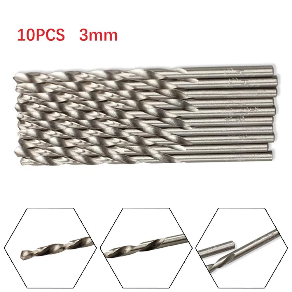 10 Pcs Twist Drill Bits 3mm HSS Drilling Auger Bit For Electric Drill Woodworking Carpentry Power Tools Accessories