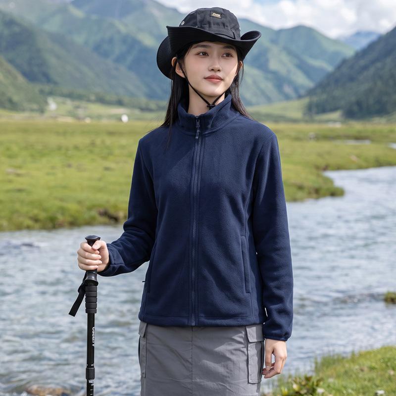 Warm jacket liner women's double-sided thin velvet autumn and winter, outdoor casual fleece jacket fleece jacket