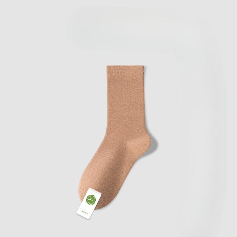 Female Spring and Autumn Pure Cotton Deodorant Boneless Moon Son Tube Stack Socks