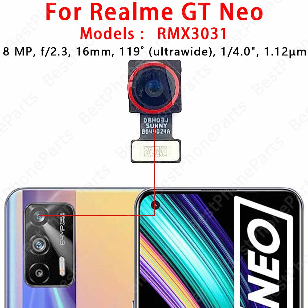Fotocamera Posteriore Anteriore Per Realme C55 C67 4G GT Master GT Neo Modulo Fotocamera Principale Cavo Flessibile Sostituzione Ricambi