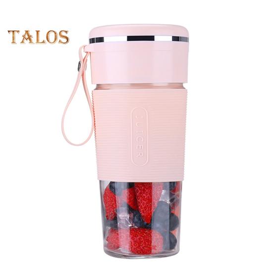 

Беспроводной портативный блендер-соковыжималка для фруктов с 6 острыми лезвиями, не содержит бисфенол-А, легко моется, перезаряжаемый электрический миксер-блендер A розовый