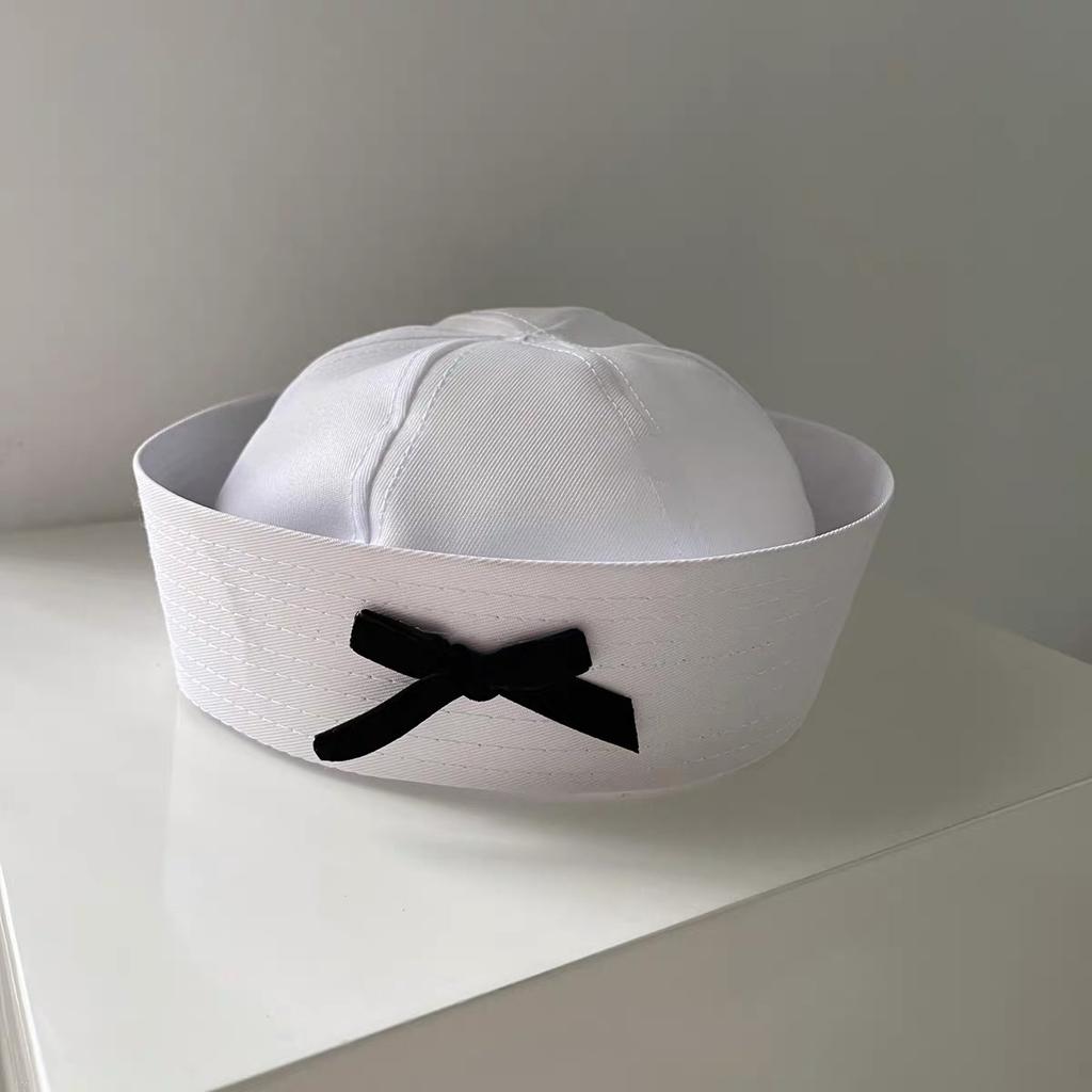 Różowa Kokarda Marynarska Czapka Granatowa Czapka Dziewczęca Letnia Urocza Słodka Czapka Pielęgniarki Cos Live Beret